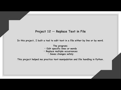 Replace Text in File | Python File Automation (Project 12)