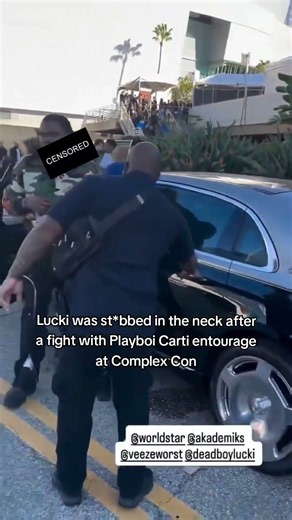 Lucki was stabbed in the neck after an altercation with Playboi Carti entourage at ComplexCon #lucki