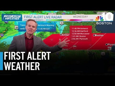 Strong storms moving across Boston area overnight