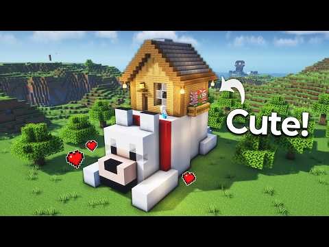 ⛏️ Minecraft :: How to build a Cute Wolf House 🐺🏠 [마인크래프트 귀여운 늑대 위에 있는 집짓기 건축강좌]