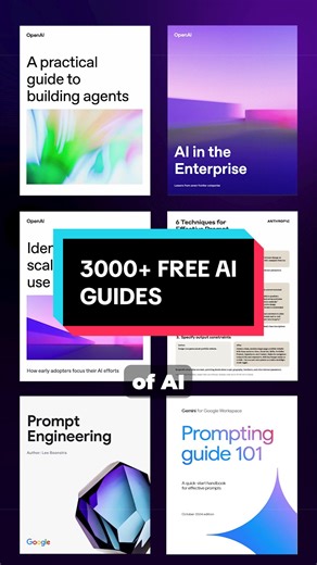 Anthropic, OpenAI, and Google all published free prompting guides that teach you exactly how to use their AI models. 8 official resources straight from the source. #ai #artificialintelligence #aitools #aiforbusiness #aieducation