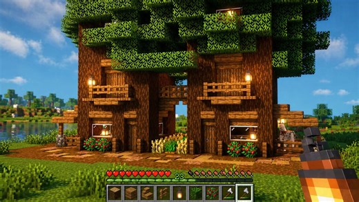 This giant tree build secretly holds a full survival setup inside