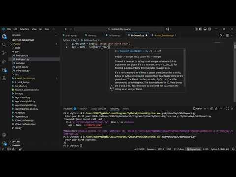 Simple Python Age Calculator! 🐍💻 #Python #Coding #Shorts#Programming #PythonProject #schoolproject