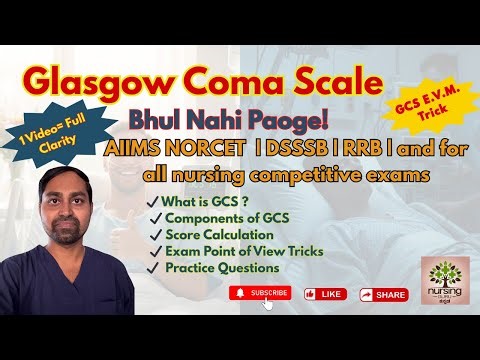 Glasgow Coma Scale Kya Hai? | GCS 15 vs 3 Matlab Kya? | Must Watch #gcs #norcet10