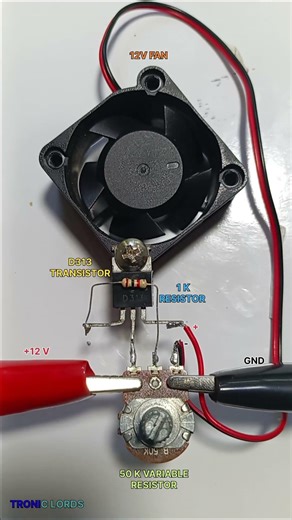 Control 12V Fan Speed With a Transistor! 🔥 (Simple DIY Electronics Circuit)