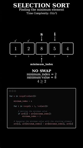 Selection Sort Explained Visually 🎯 👀