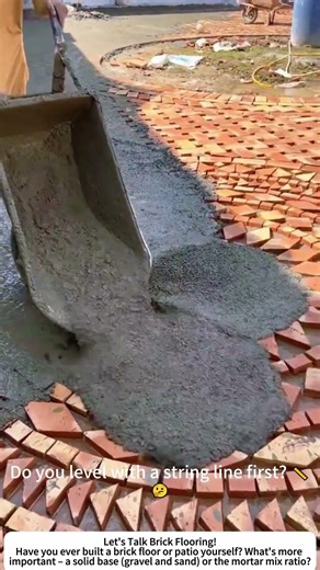 Laying Bricks with Mortar for Floor Hardening – Durable Ground Surface 🧱