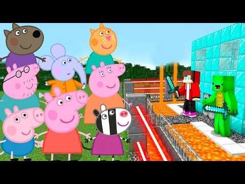 PEPPA PIG Family vs Security House in Minecraft JJ and Mikey Maizen Challenge