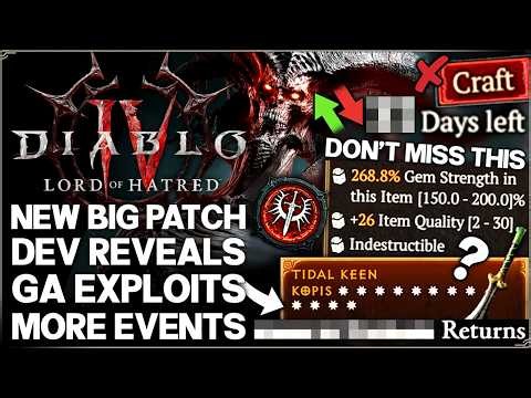 Diablo 4 - WARNING: New Big Patch, Dev Reveals, 12 GA Items, Broken Class, Exploits & More - Guide!
