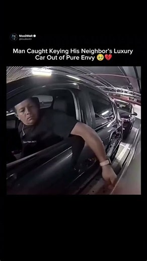 Man Caught Keying His Neighbor’s Luxury Car Out of Pure Envy 🥹💔