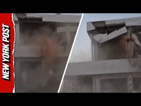 Terrifying Moment Building Crashes Down as People Flee 7.7-Magnitude Indonesia Quake