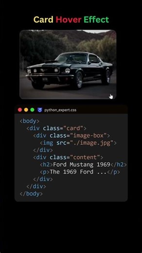 Card Hover Effect: Classic Image + Text Reveal #coding #programming #viiral #car #hovereffects #card