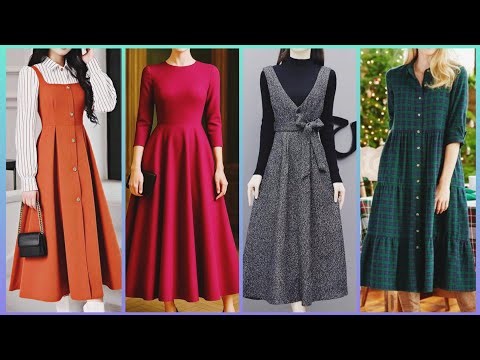 Wool A-line Midi Dress For Women/Sleeveless Pinafore Winter Dresses