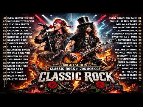 Legendary Rock Bands: Eagles, Guns N' Roses, Aerosmith and Bon Jovi Greatest 70s 80s 90s Tracks