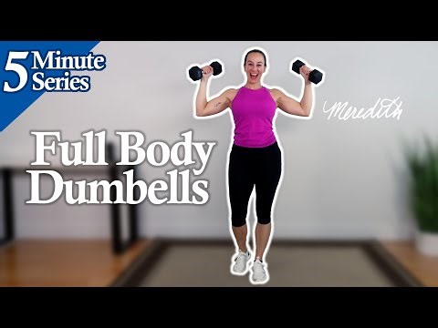 5 Minute Full Body Dumbbells Workout For Seniors | All Standing | Intermediate Level