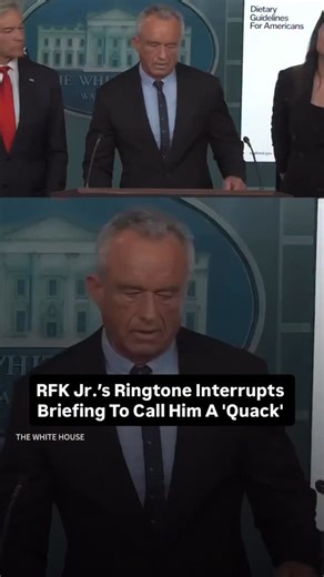 Health Secretary Robert F. Kennedy Jr. began to answer a question at his press conference, but was interrupted: “Quack, Quack, Quack.” | HuffPost