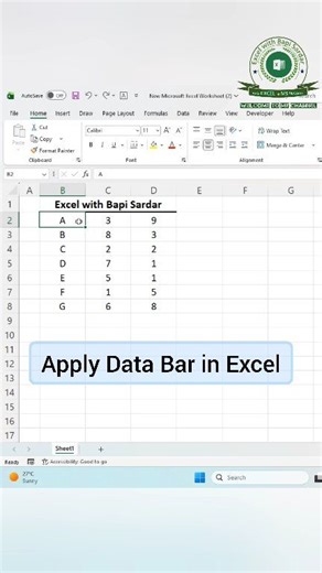 📊 Visualize your data instantly with Data Bars in Excel! Turn numbers into easy-to-read bars and compare values at a glance—no charts needed. 🚀 Description: Data Bars in Excel use Conditional Formatting to display colored bars inside cells based on values. It’s a quick and powerful way to analyze trends, highlight differences, and make your reports more visual and professional in seconds. Perfect for dashboards and performance tracking! 💡 Hashtags: #ExcelTips #ExcelTricks #DataBar #Conditiona