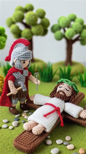 Roman Soldier Hammers Nails into Jesus’ Hands