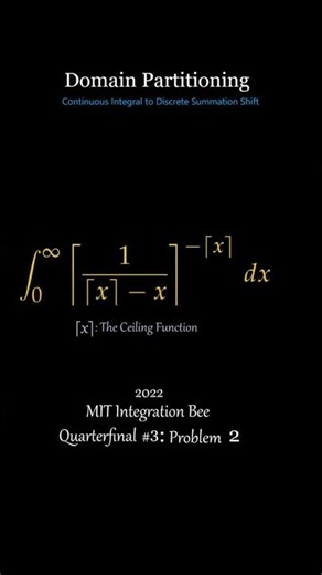 Continuous Integral, Discrete Summation Trick: Solve MIT’s Wild Ceiling Function Integral