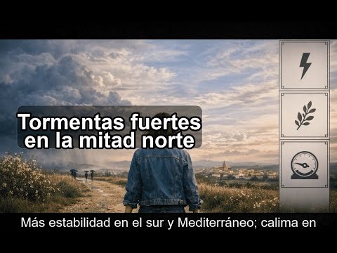 🌩 Tormentas fuertes en montañas de la mitad norte y Castilla y León; calima en Canarias 🌫