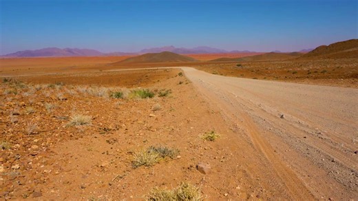 NamibRand Nature Reserve, Namibia: Drone flies over desert wilderness