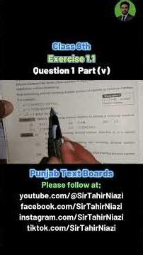 Class 9th Math Exercise 1.1 Question 1 Part v | Math New Book 2025-26 | Punjab Text Boards