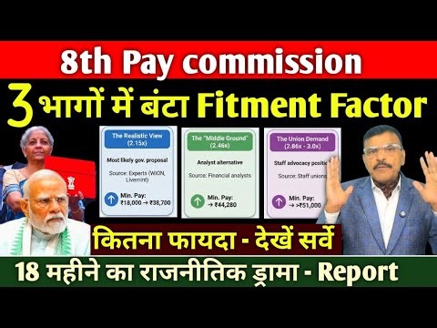 कितना होगा Fitment Factor, 3 भागों में बंटा,8th पे कमीशन, 18 महीने का समय, राजनीतिक चाल देखें