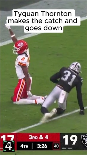 Tyquan Thornton Makes a HUGE Catch and gets hurt #nfl #chiefs #raiders