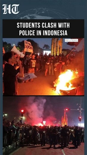 Indonesia: Students Clash With Police Over Haze Crisis and Economic Woes | Hindustan Times #shorts