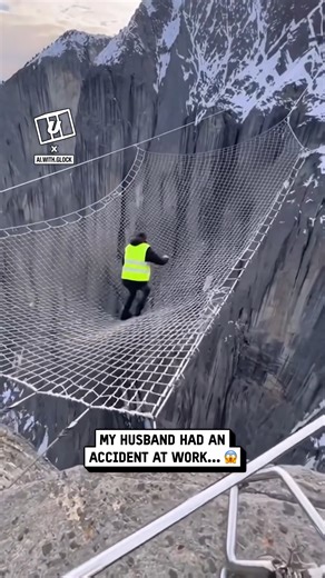 My husband fell through a net on a cliff 😬🥴 #ai #net | UNILAD