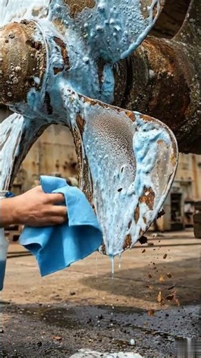 Satisfying Rust Removal – Propeller Restored #ship #shorts #satisfying