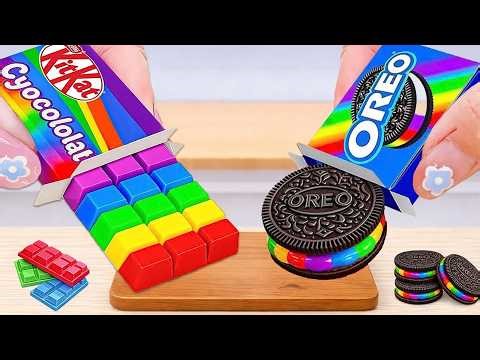 Miniature Rainbow Cake Decorating 🍫🌈 ASMR Yummy Rainbow Chocolate KITKAT Cake & Rainbow OREO Cake