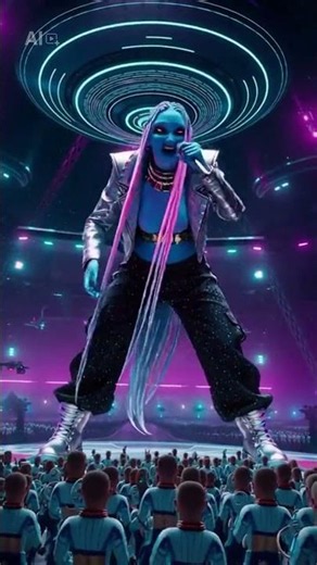 Fictional alien giantess girl Novelty Rap rapper singing mothership magic in Noughties
