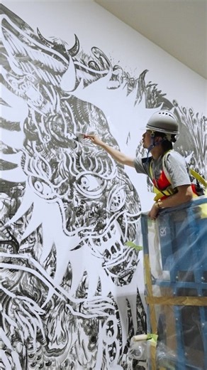 M+ | An immersive commissioned mural ‘Fear Catcher’ by Oscar Chan Yik-long#Shorts #Mplus #Mural #Ink