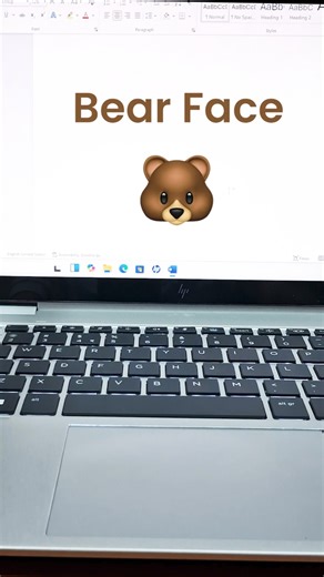 Bear Face 🐻 MS Word Symbol Shortcut Key #computer #shorts #tips #asmr #bear #animals #animal