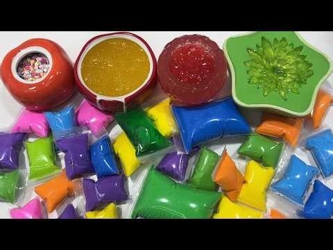 Mixing Crunchy Glitter Slime & Soft Clay in a Giant Bowl ASMR 🥣✨