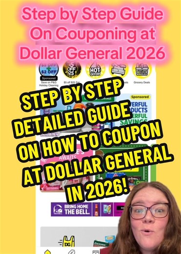 ‼️📋Here’s a STEP BY STEP DETAILED GUIDE on how to Coupon at Dollar General in 2026! . . . Let me know in the comments if you have any other questions 🫶🏻 #dgdeals #couponingforbeginners #howtocoupon #dollargeneralcouponing #learnhowtocoupon | Couponing with Kay