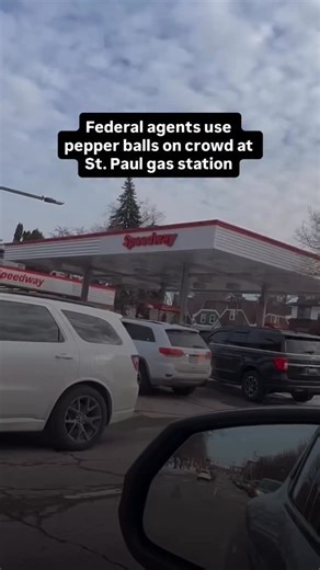 HuffPost on Instagram: "On Sunday, HuffPost witnessed dozens of Border Patrol agents at a gas station in Saint Paul, MN where they ultimately arrested two people, whose current status is unknown. A crowd confronted the agents, who used pepper balls in response. The chaos was just a glimpse at what’s happening around the state, and particularly in the Twin Cities area."