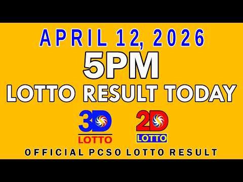 5pm Lotto Result Today April 12 2026 Swertres 3D Lotto Ez2 2D Lotto PCSO
