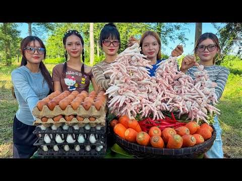 Amazing cooking chicken feat egg and vegetable recipe | Amazing video