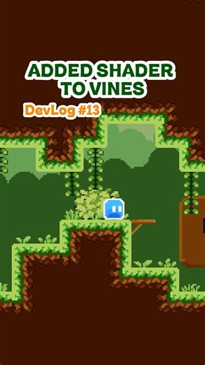 I added vine reactive swing shader DevLog: 13 #gamedevlog #godot