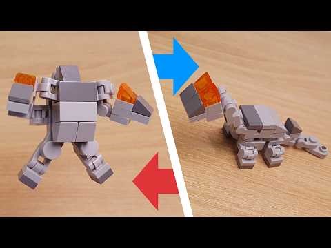 Mini LEGO brick Brachiosaurus transformer robot - Brachy Mark 2! #LEGO #MOC #dinosaur