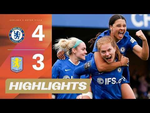 SEVEN Goal THRILLER! 🍿 | Chelsea v Aston Villa Highlights | Barclays WSL 2025-26