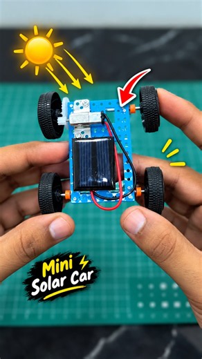 Mini Solar Car Project 😱 | DIY Science Experiment #minisolarcar #experiment #shorts