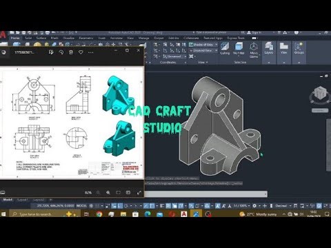 AutoCAD 3D Bracket Design Tutorial | From 2D Drawing to Professional Mechanical Model (Step-by-Step)