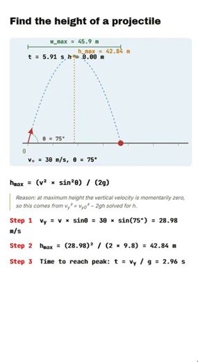 Find the Height of a Projectile in 45 Seconds 🚀