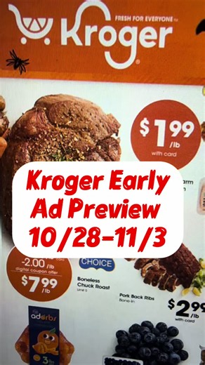 Kroger Early Ad Preview 10/28-11/3: Top Deals This Week