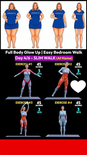 Full Body Glow Up Walk - 30 Min Fat Burn At Home - Day 4
