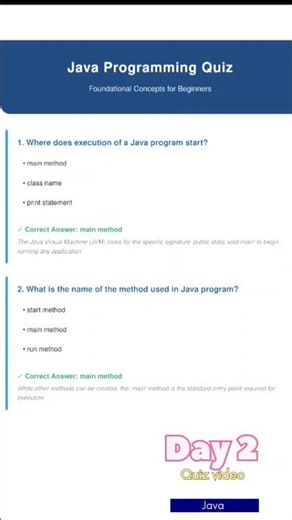 day 3 Quizzz 50 challenge#btech #java #50dayschallenge #placements #facts