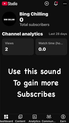 Use this sound to gain more subscribes